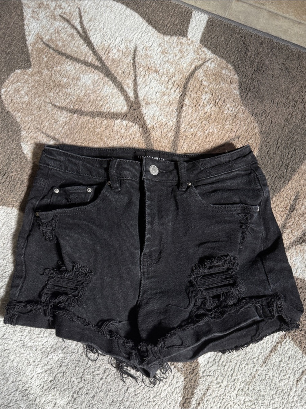Almost Famous Black Distressed Denim Cutoff Shorts